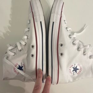 Brand new white high top Converse size 8